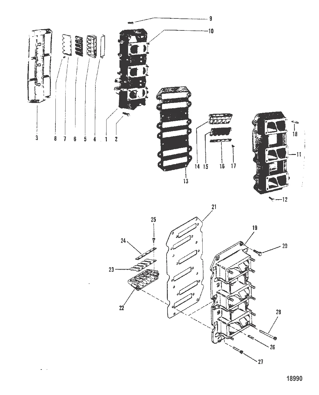 Блок с пластинчатыми клапанами