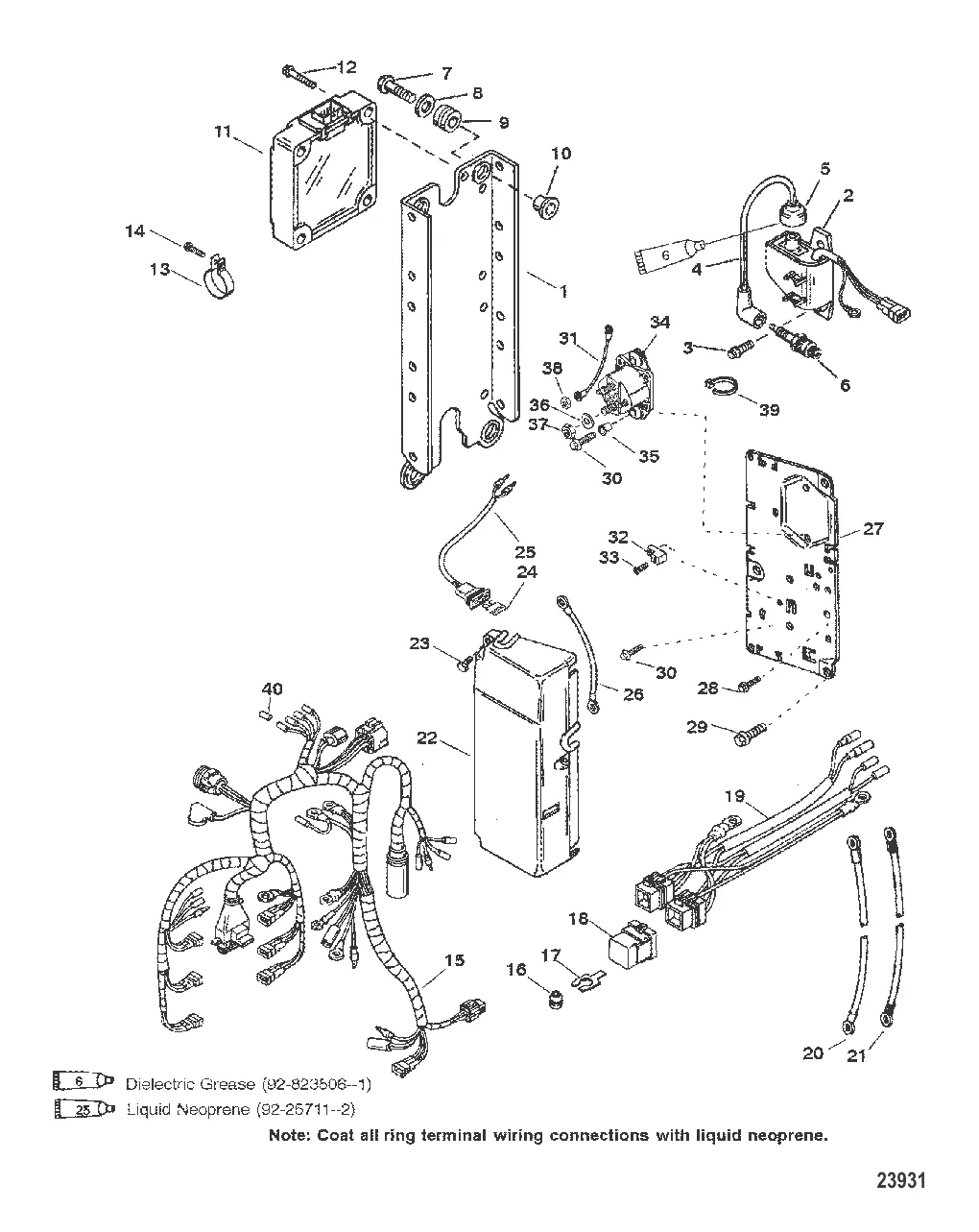 ЭЛЕКТРОСИСТЕМА (SEAPRO/MARATHON, С/Н 0G303045 И НИЖЕ