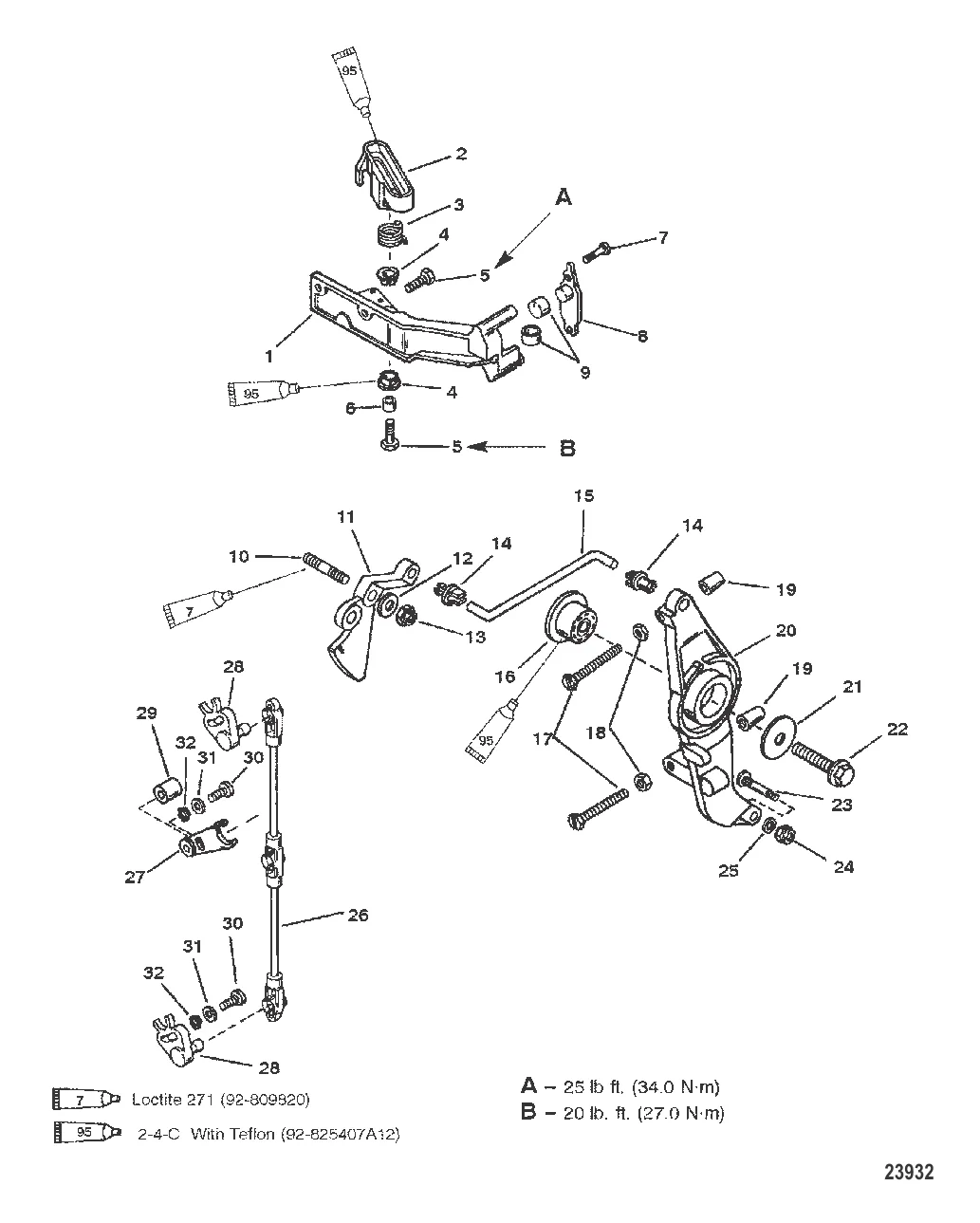 КРОНШТЕЙН ЯКОРЯ (SEAPRO/MARATHON) (С/Н 0G303045 И НИЖЕ)