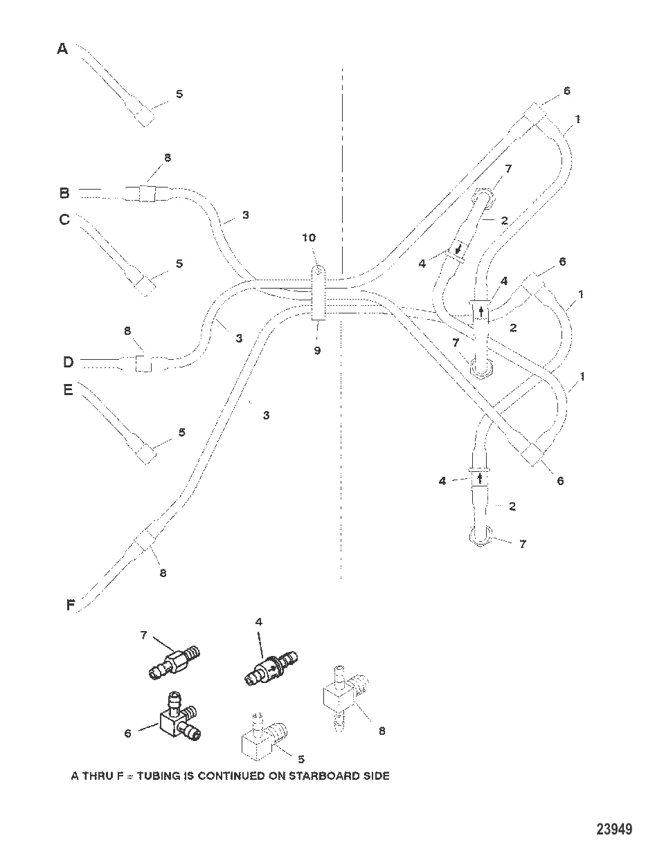 СЛИВНАЯ СИСТЕМА (ЛЕВЫЙ БОРТ)(С/Н 0G485989 И ВЫШЕ)
