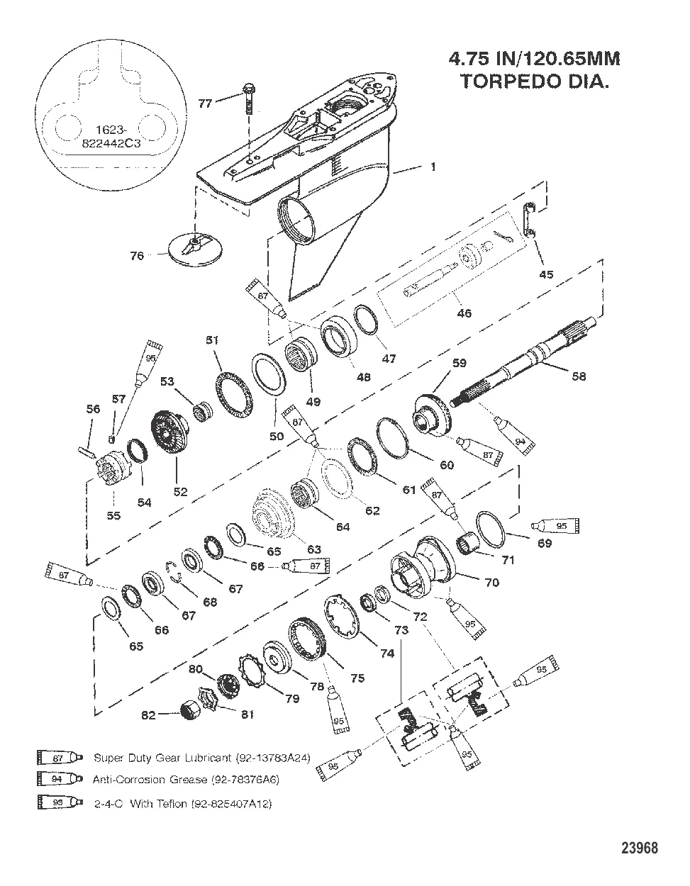 G/HSG ГРЕБНОЙ ВИНТ – ПРОТИВОВР., G438000 И ВЫШЕ – 1623-822442C3