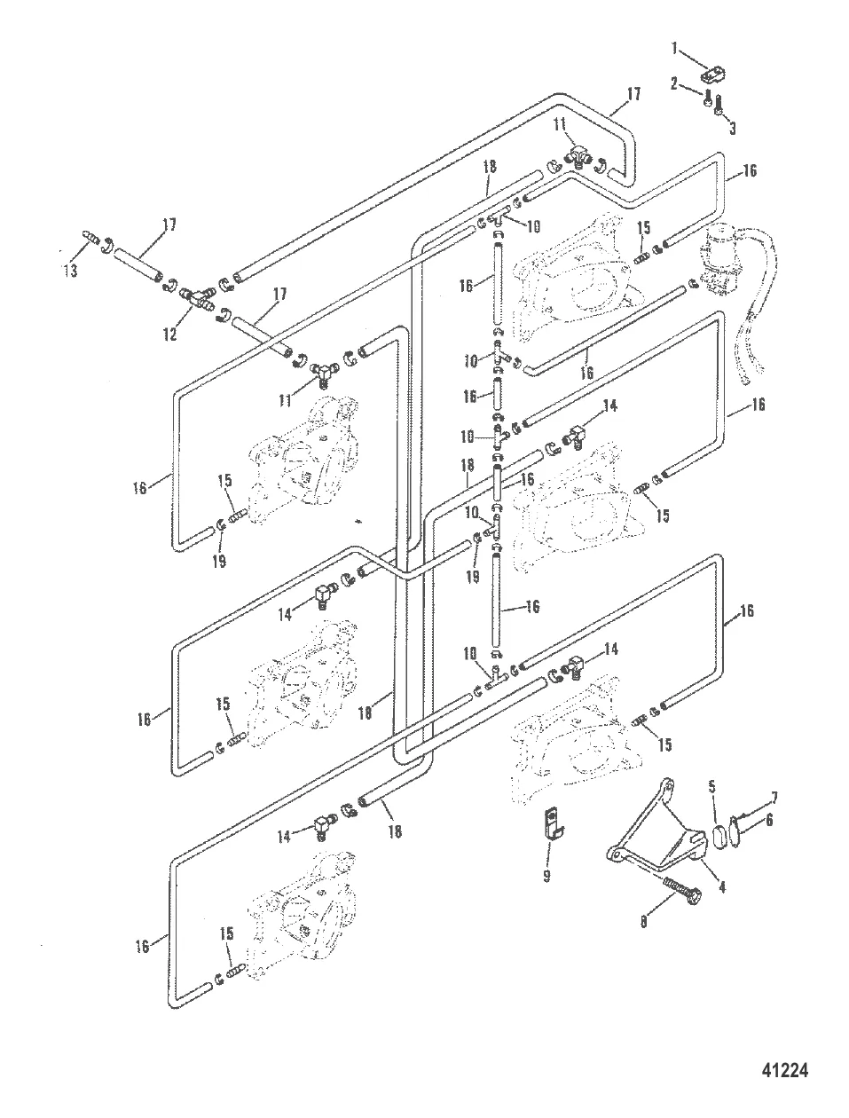 ШЛАНГИ И ФИТИНГИ КАРБЮРАТОРА (СЕРИЙНЫЙ №D000750 И ВЫШЕ)