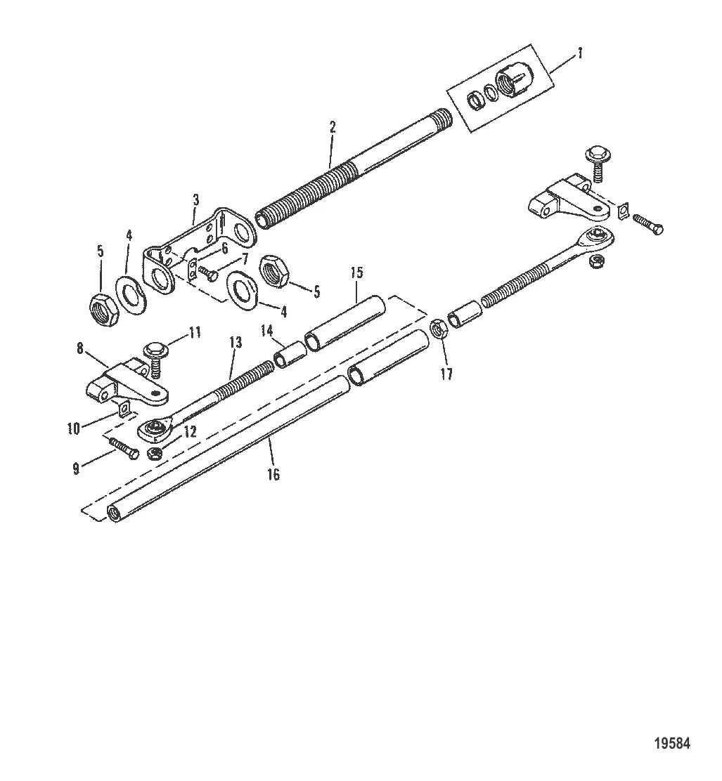 КОМПЛЕКТ УДЛИНИТЕЛЯ СДВОЕННОГО ДВИГАТЕЛЯ (ПРОТИВОВРАЩЕНИЕ, КОНСТРУКЦИЯ I)