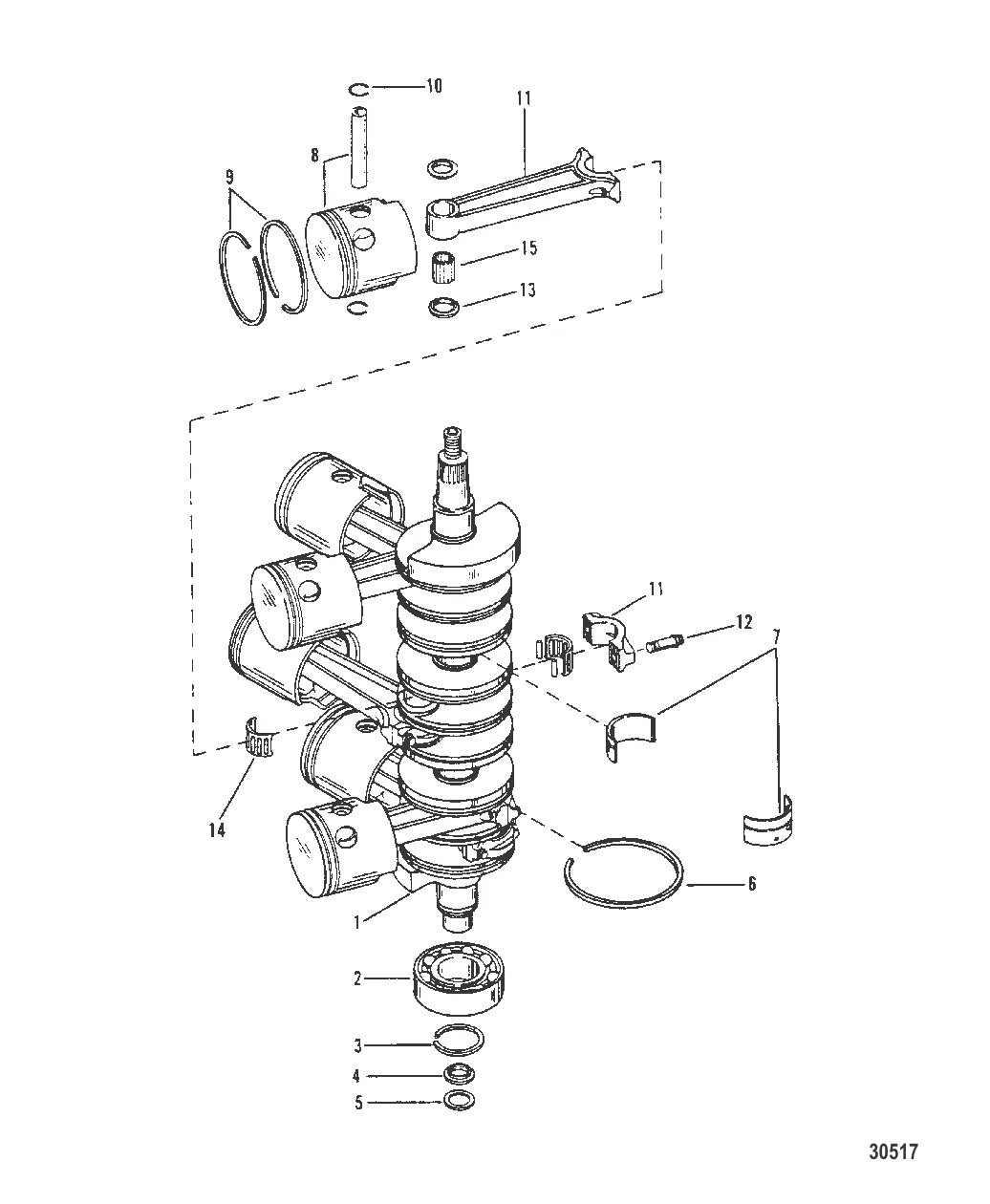 КОЛЕНЧАТЫЙ ВАЛ ПОРШНИ И СОЕДИНИТЕЛЬНЫЕ СТЕРЖНИ