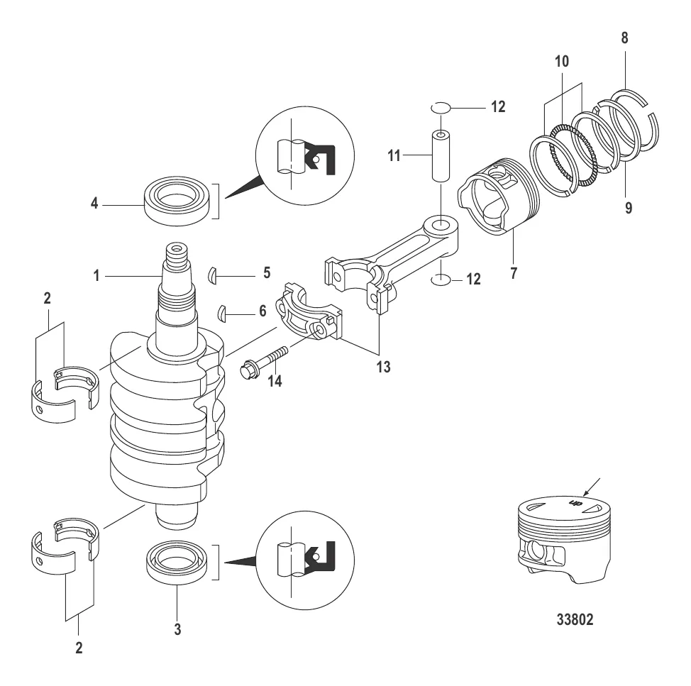 Коленчатый вал, поршни и шатуны