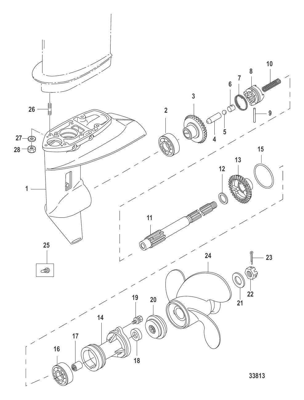 Картер редуктора Вал гребного винта