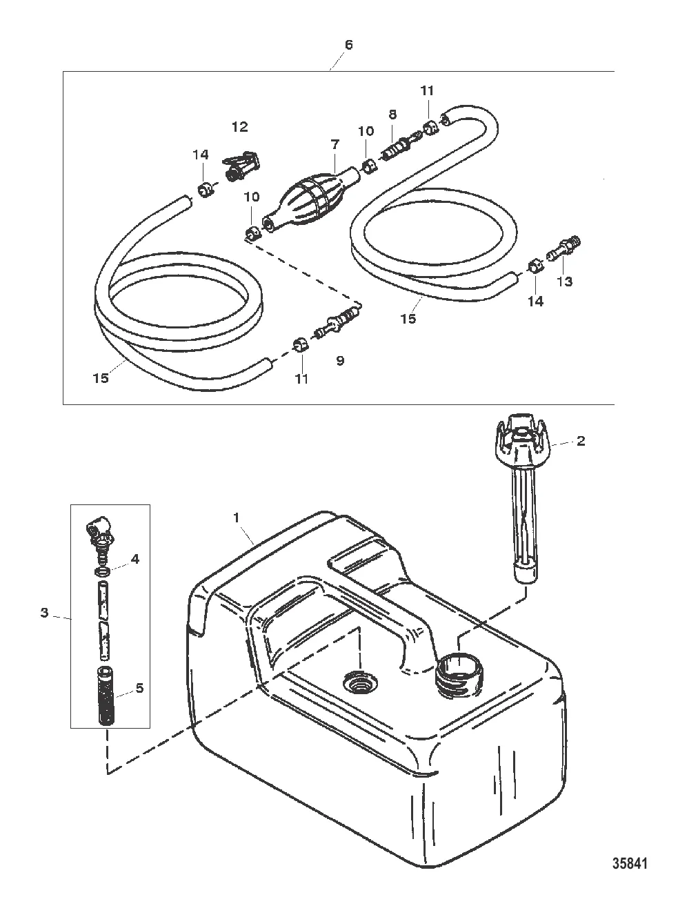 ТОПЛИВНЫЙ БАК И ТОПЛИВОПРОВОД В СБОРЕ (3.2 ГАЛЛ.)