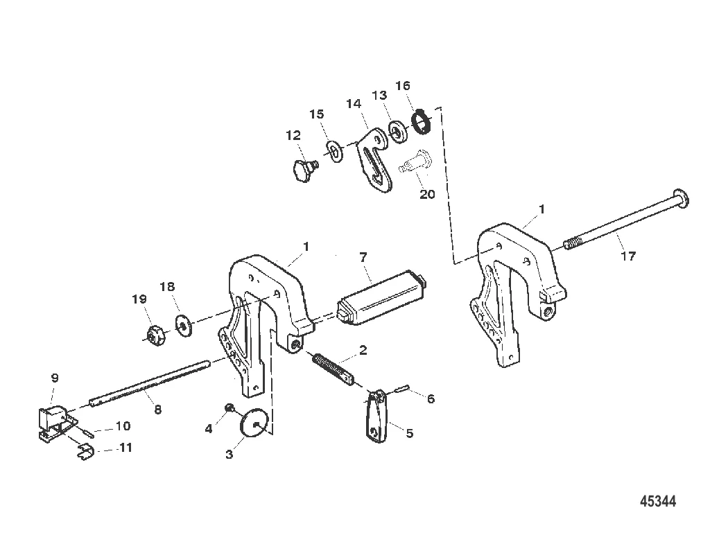 Кронштейны фиксатора (Сер. № от 0E143888 до 0E287999)