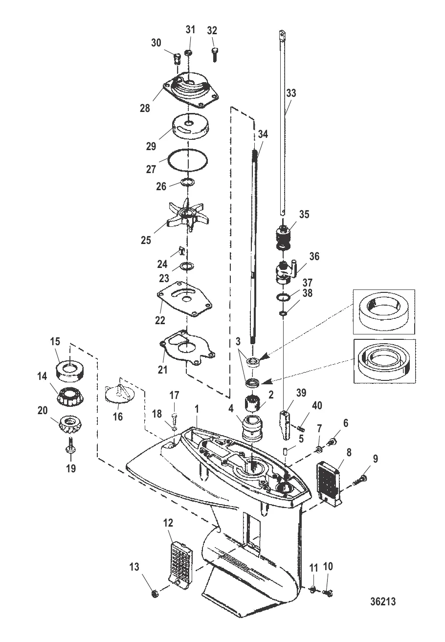 Картер редуктора в сборе (Ведущий вал)