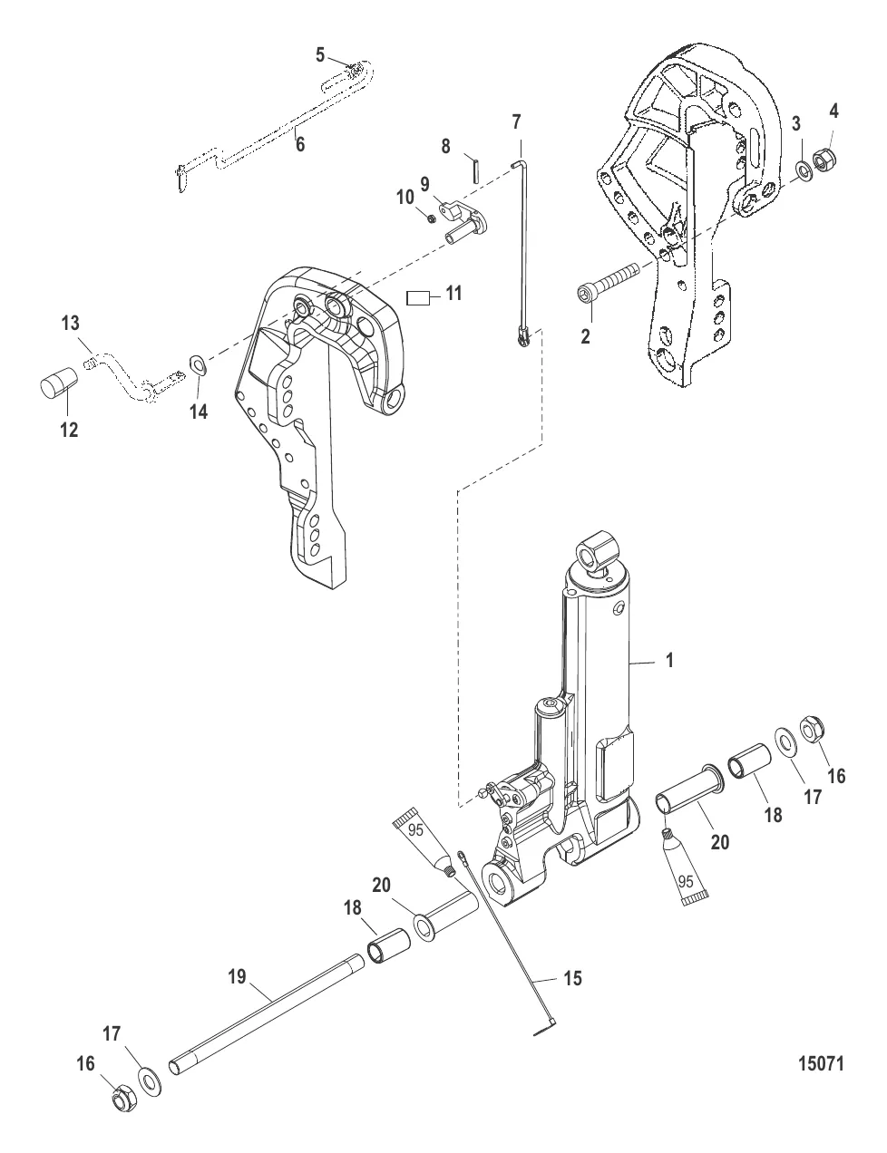 Комплект усилителя дифферента, газовое усиление (828533A2)