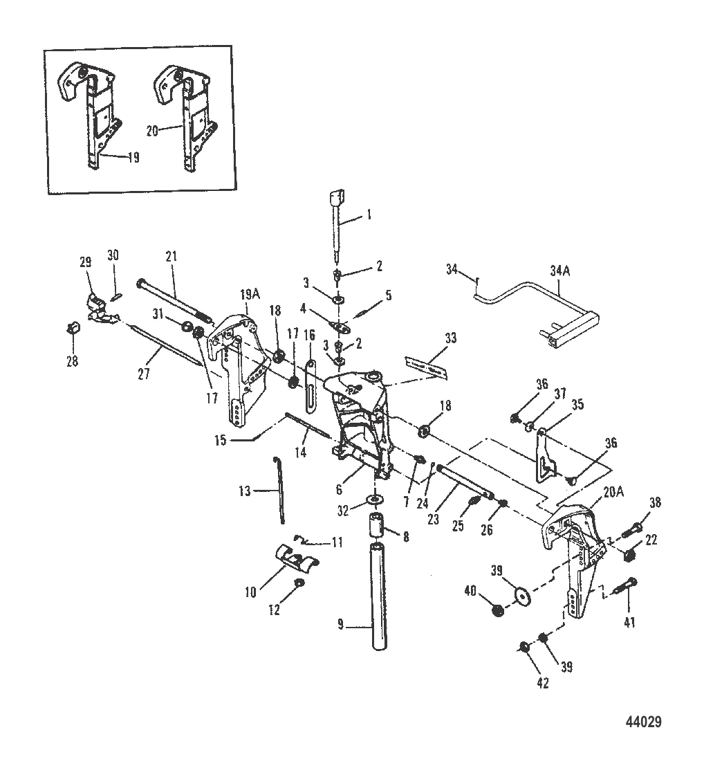 Шарнирный/транцевый кронштейны (Ручной наклон)