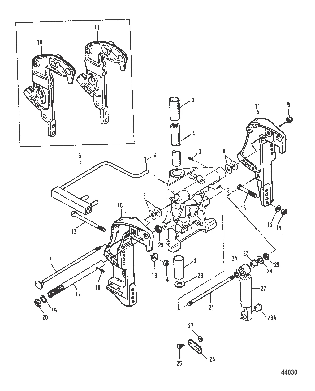 Шарнирный/транцевый кронштейны (Усилитель дифферента)