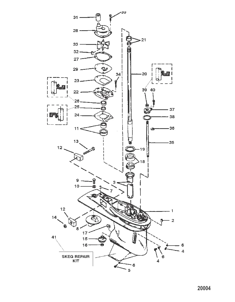 Картер редуктора в сборе (Ведущий вал) (3-кулачковая реверсивная муфта сцепления)