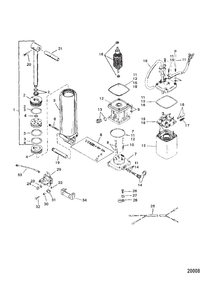 Компоненты усилителя дифферента (Конструкция I)