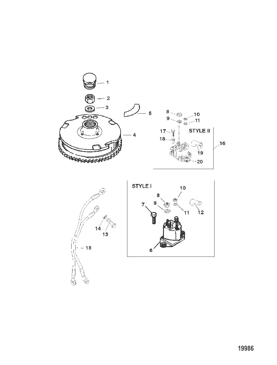 Электрические компоненты (Маховик и реле)