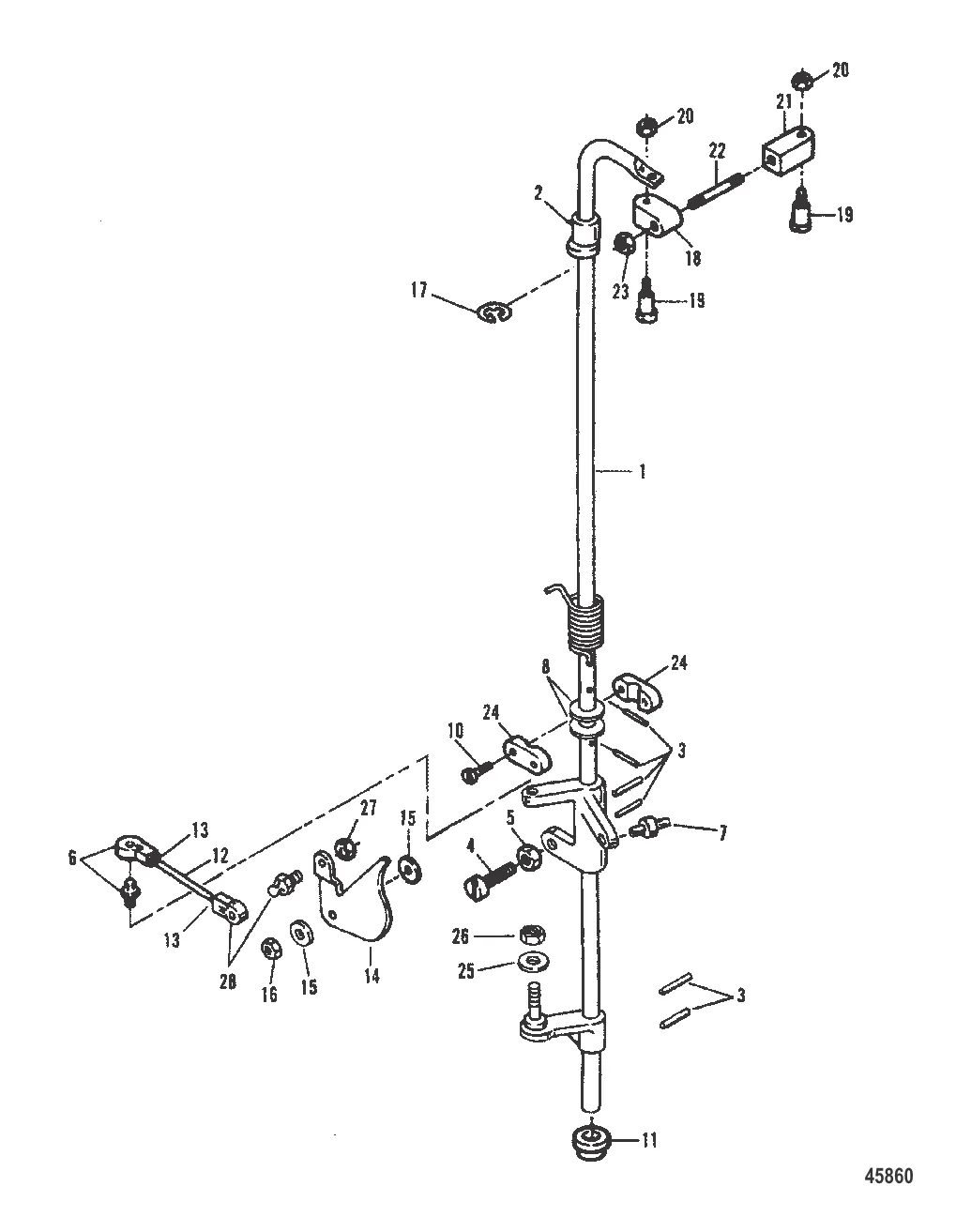 Передаточный вал и тяга газа