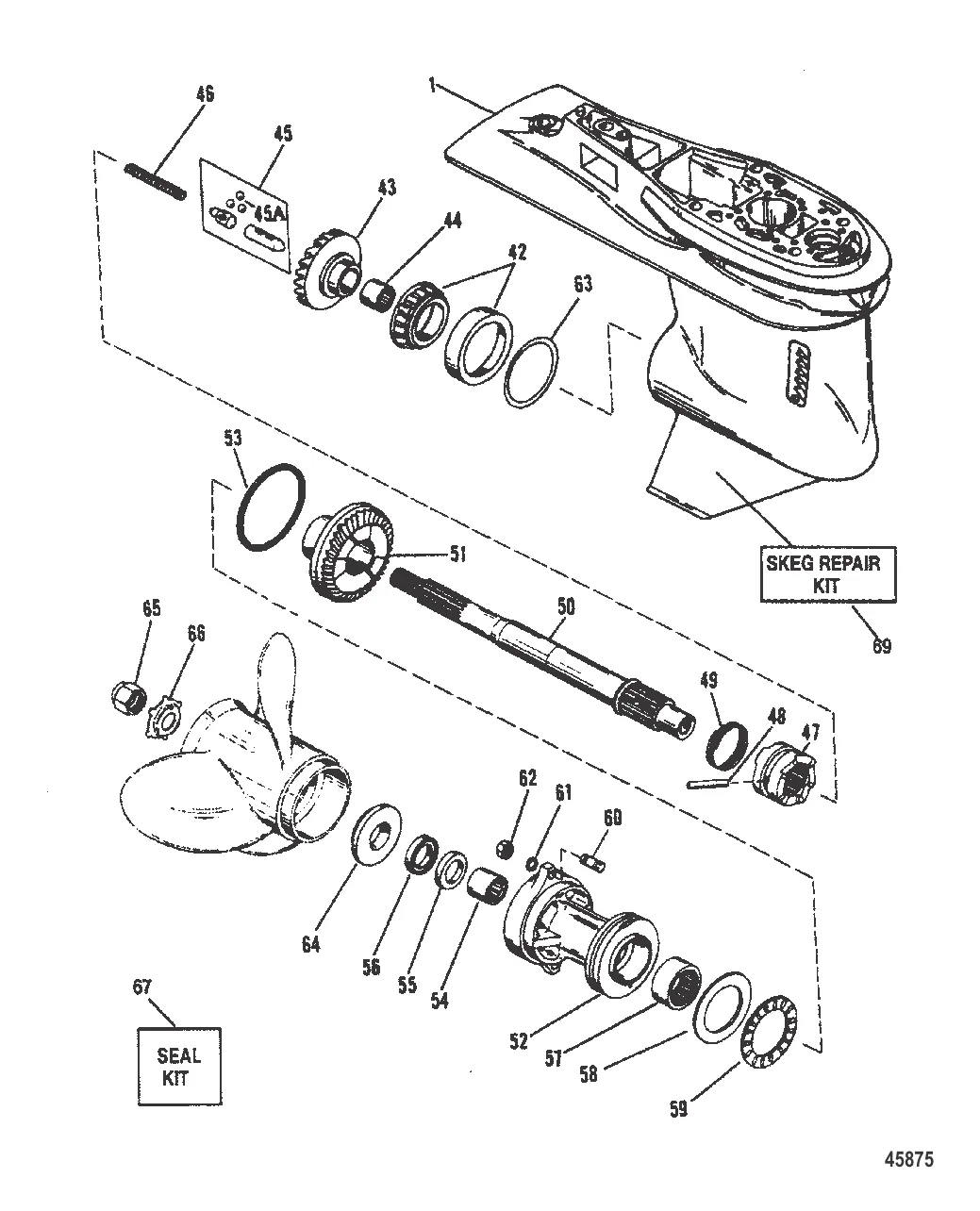 Картер редуктора (Вал гребного винта)