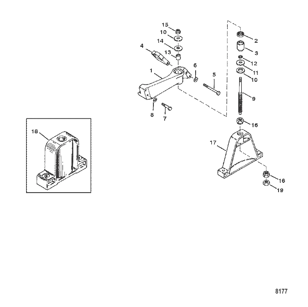 Крепление двигателя (Передняя часть)
