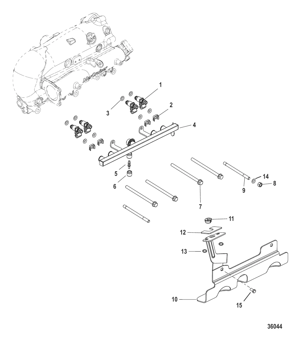 Топливная направляющая и кронштейн сливной системы