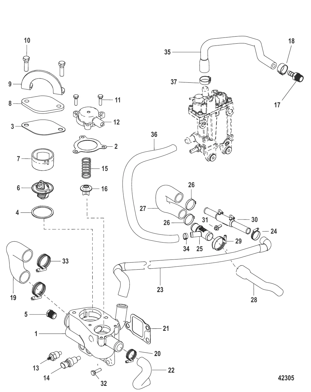 Стандартная система охлаждения Система для неочищенной воды с усилителем рулевого механизма