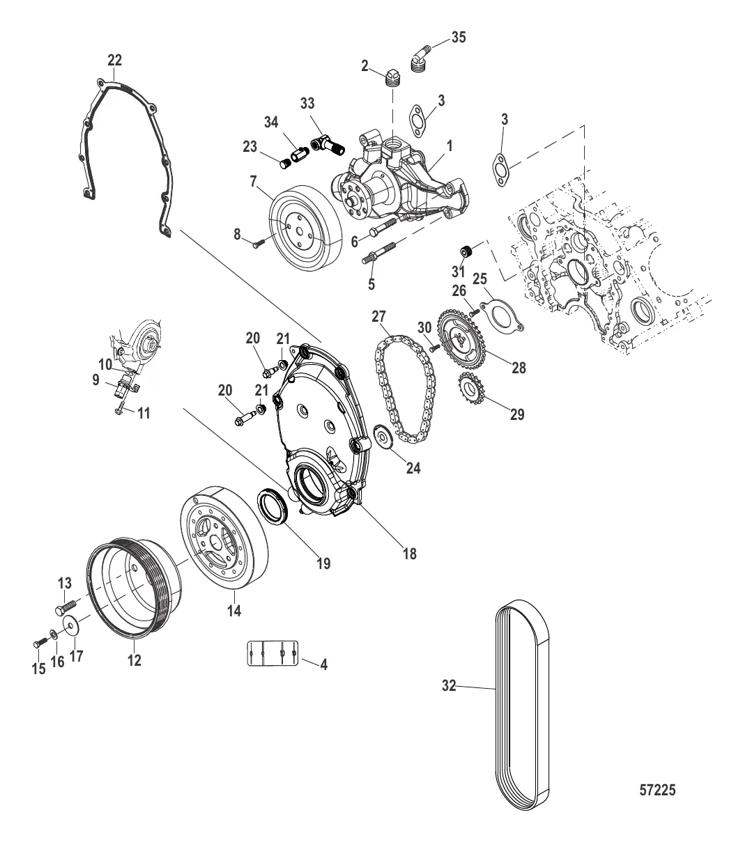 ПЕРЕДНЯЯ КРЫШКА И ЦИРКУЛЯЦИОННЫЙ НАСОС