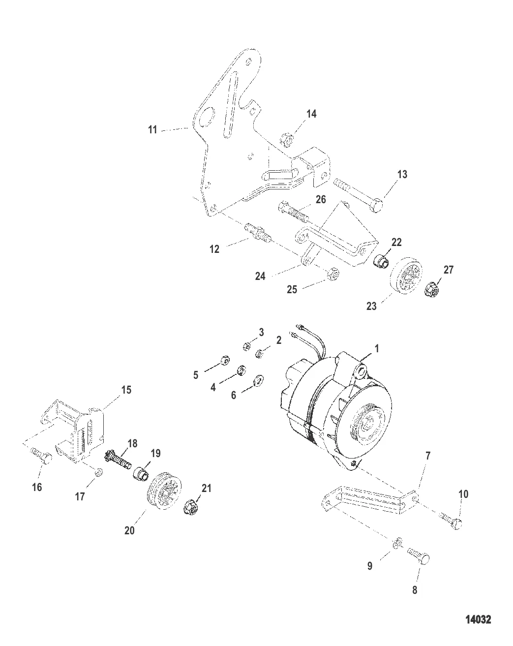 Генератор и кронштейны (Mando)