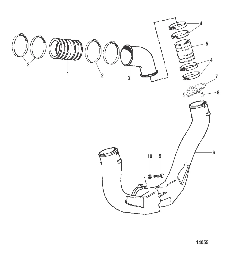 Выхлопная система (Исп. с 2-комп. коллектором)