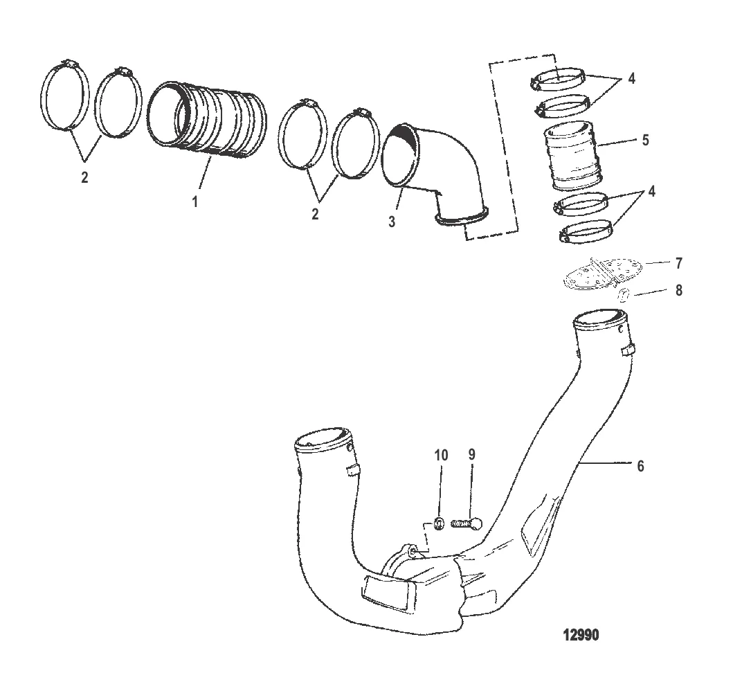 Выхлопная система (Исп. с двухкомпонентным коллектором)