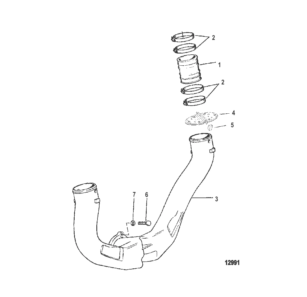 Выхлопная система (Исп. с одинарным коллектором)