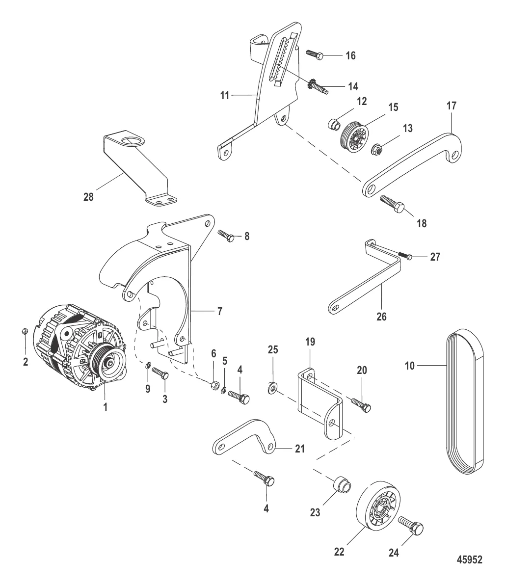 Генератор и кронштейны