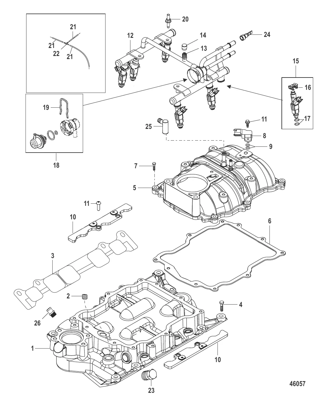 Впускной коллектор и топливная направляющая