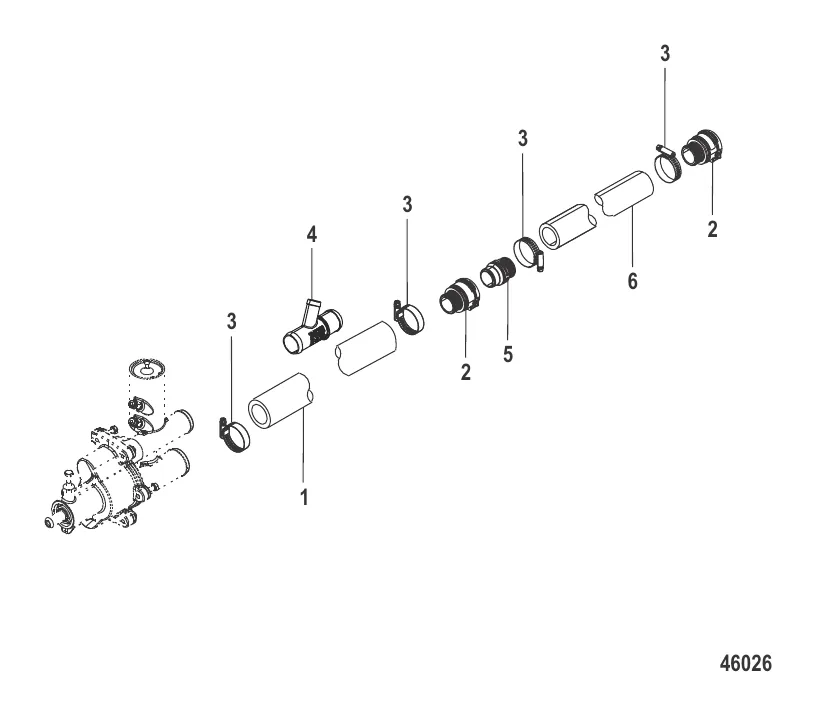 Стандартная система охлаждения (Bravo) шланги насоса забортной воды