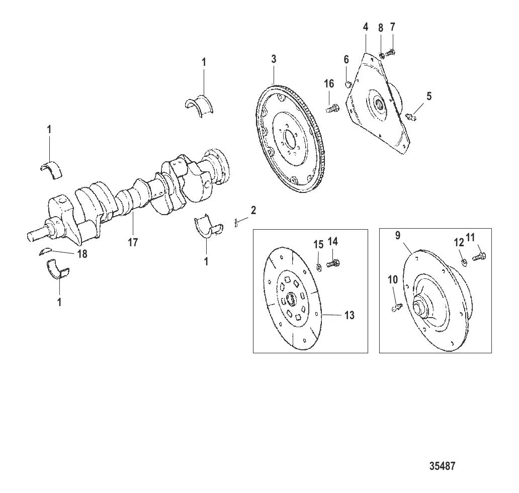 КОЛЕНЧАТЫЙ ВАЛ И МАХОВИК