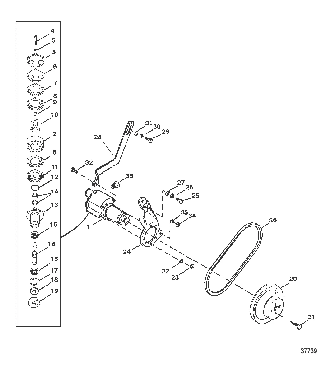 НАСОС ДЛЯ ЗАБОРТНОЙ ВОДЫ В СБОРЕ (BRAVO)