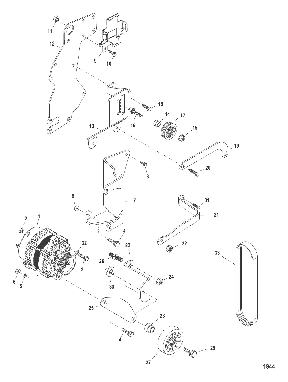 Генератор и кронштейны (Delco)