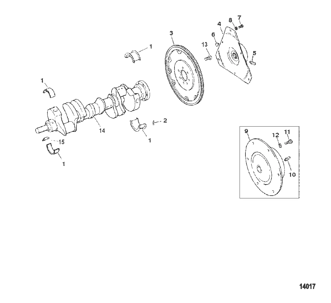 Коленчатый вал и маховик