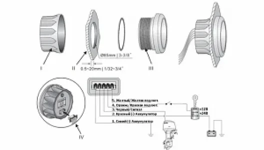 Тахометр 4000 об/мин со счетчиком моточасов (WS), SR:0.5-250 KY07102
