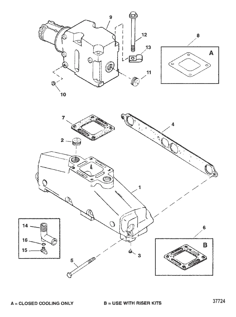 ВЫХЛ. КОЛЛЕКТОР И ЧУГУННЫЙ ВЫХЛ. КОЛЕНЧАТЫЙ ПАТРУБОК (5.7L/5.7LX ALPHA)