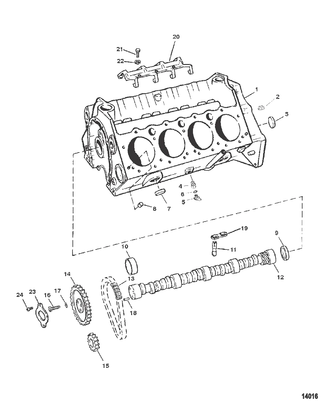 Блок цилиндров и распределительный вал