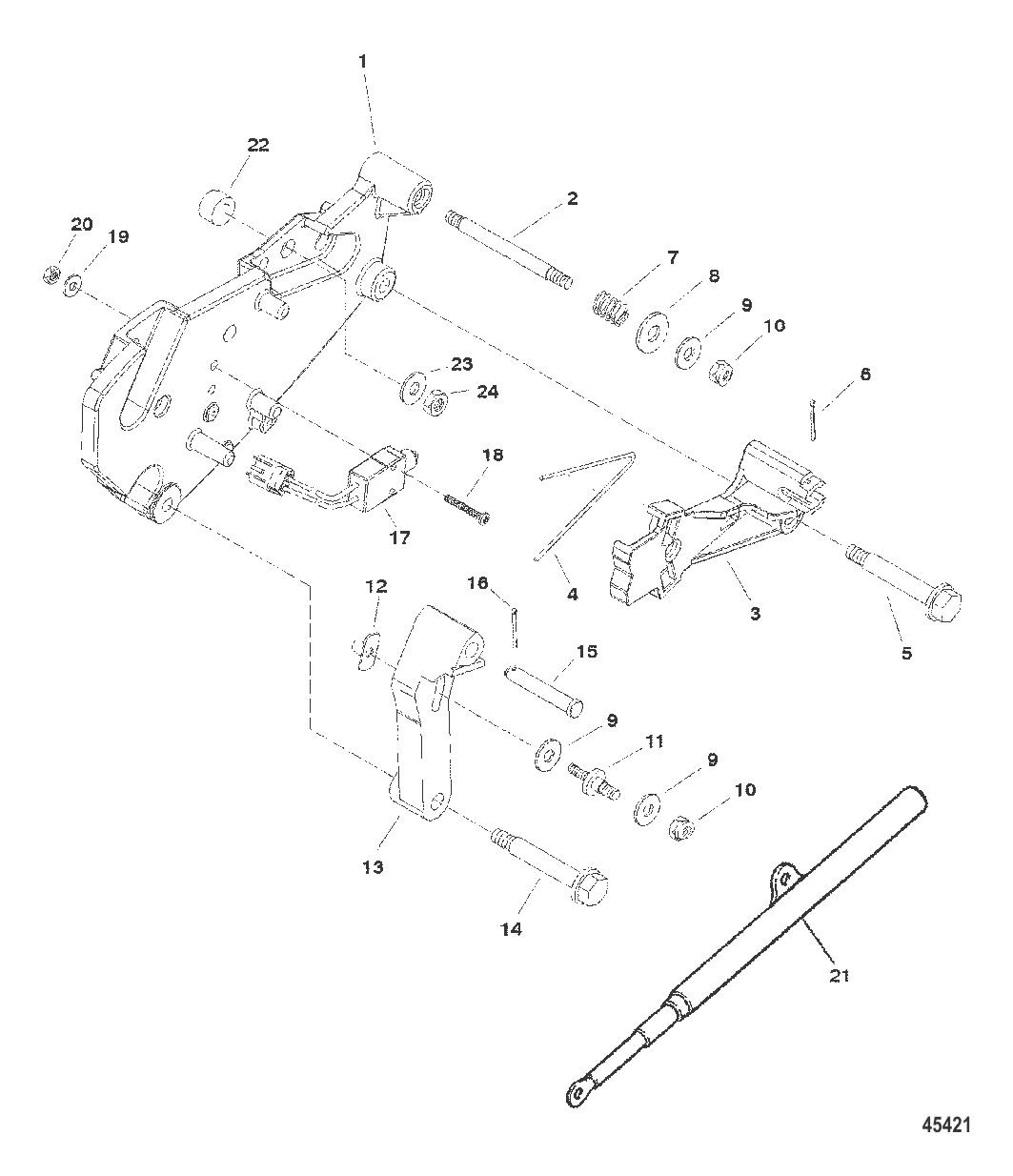 КРОНШТЕЙН ПЕРЕКЛЮЧЕНИЯ ПЕРЕДАЧ (ДВИГАТЕЛИ ALPHA)
