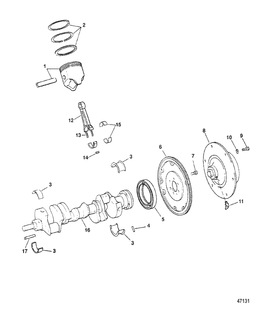 КОЛЕНЧАТЫЙ ВАЛ ПОРШНИ И СОЕД. СТЕРЖНИ