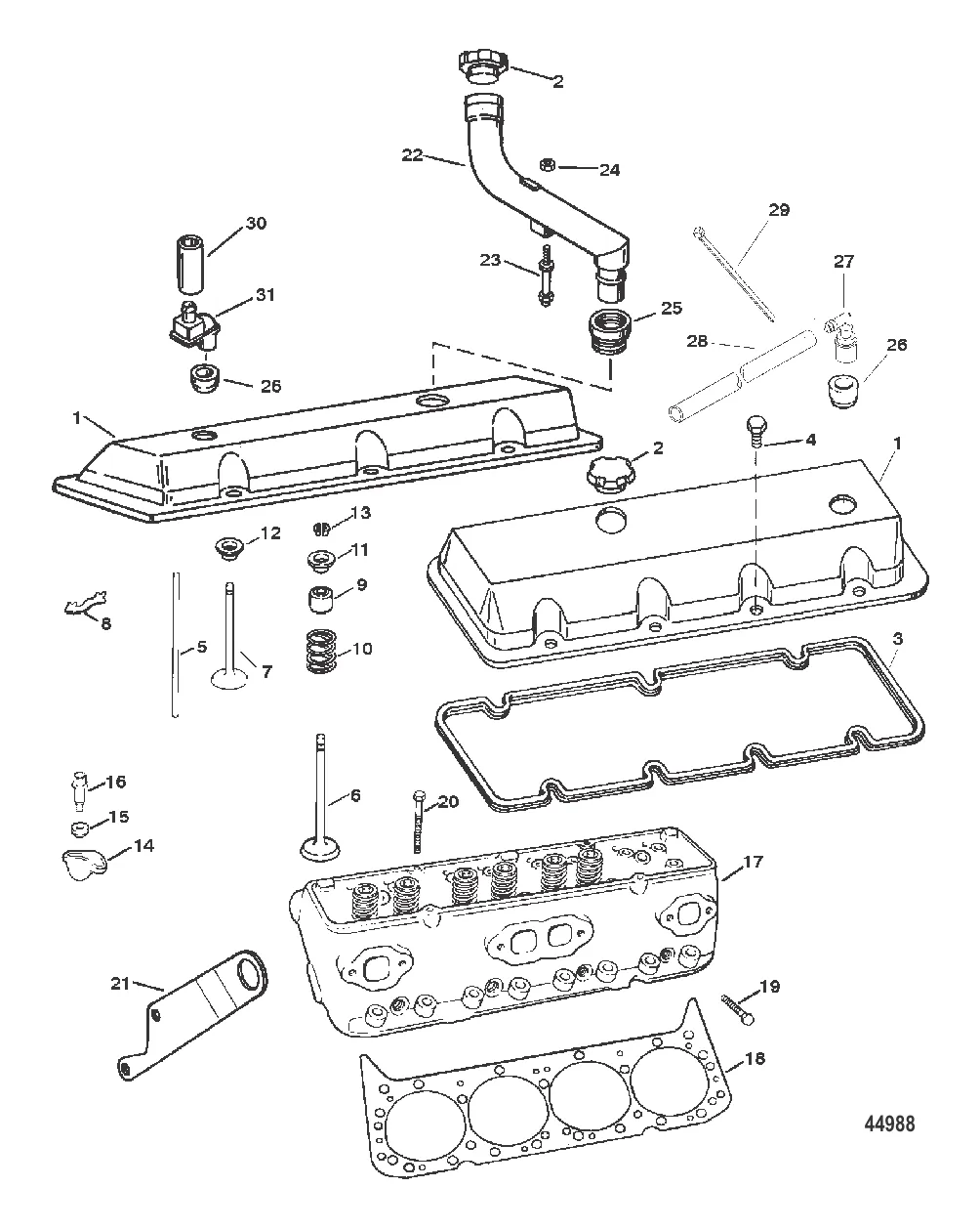 ГОЛОВКА ЦИЛИНДРА И КРЫШКА КОРОМЫСЛА