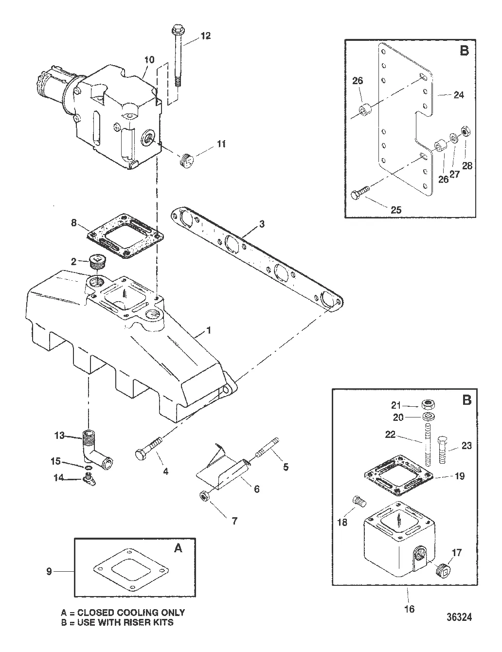 ВЫХЛОПНОЙ КОЛЛЕКТОР И ВЫХЛОПНОЙ КОЛЕНЧАТЫЙ ПАТРУБОК