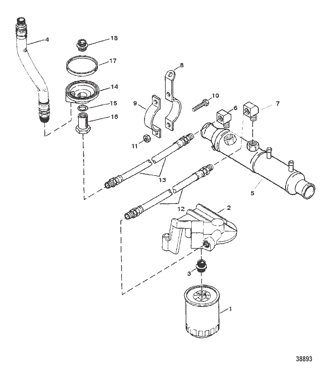 МАСЛЯНЫЙ ФИЛЬТР И ПЕРЕХОДНИК (7.4L BRAVO) С/Н:0F114759 И НИЖЕ