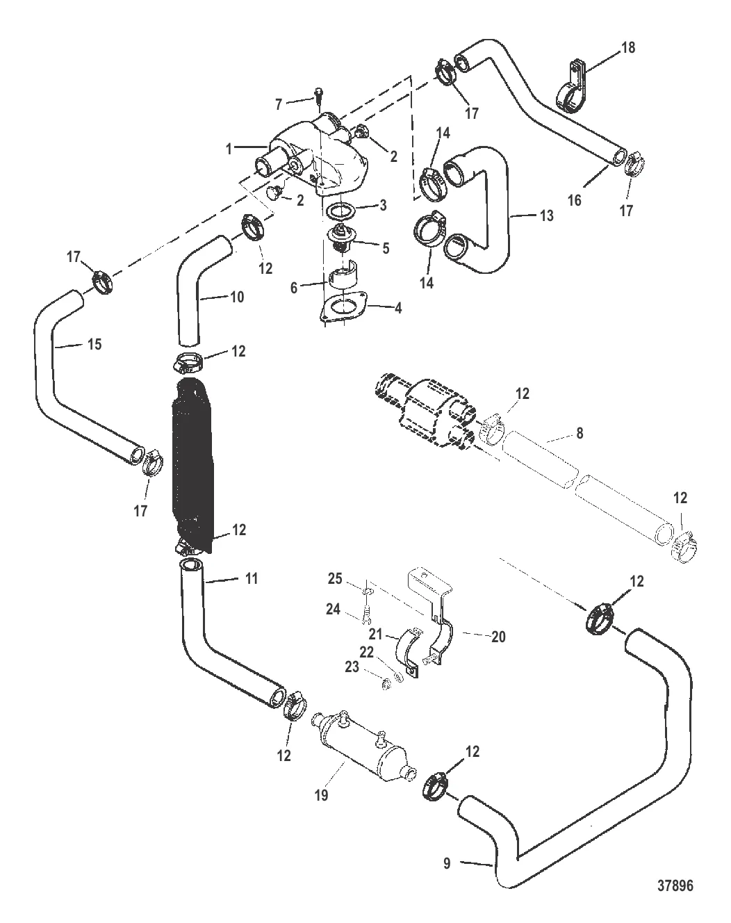 КОРПУС ТЕРМОСТАТА (СТАНДАРТНАЯ СИСТЕМА ОХЛАЖДЕНИЯ)