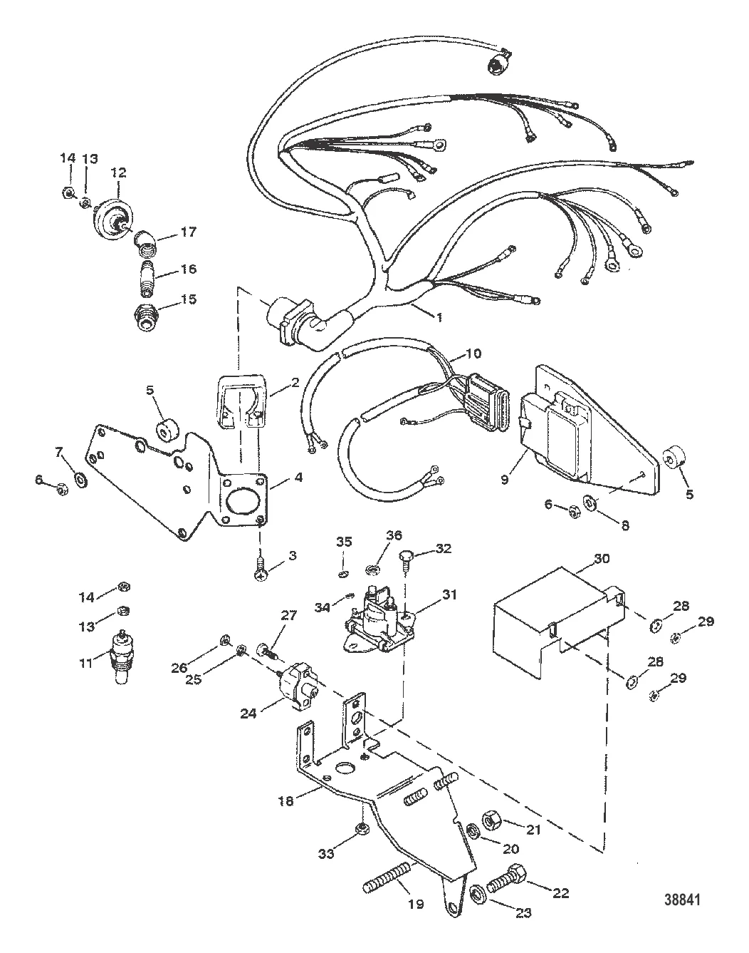 ЭЛЕКТРОПРОВОДКА/ЭЛЕКТРИЧЕСКИЕ КОМПОНЕНТЫ (СМОНТИРОВАНО НА ВЫХЛОПНОМ КОЛЕНЧАТОМ ПАТРУБКЕ) TB IV