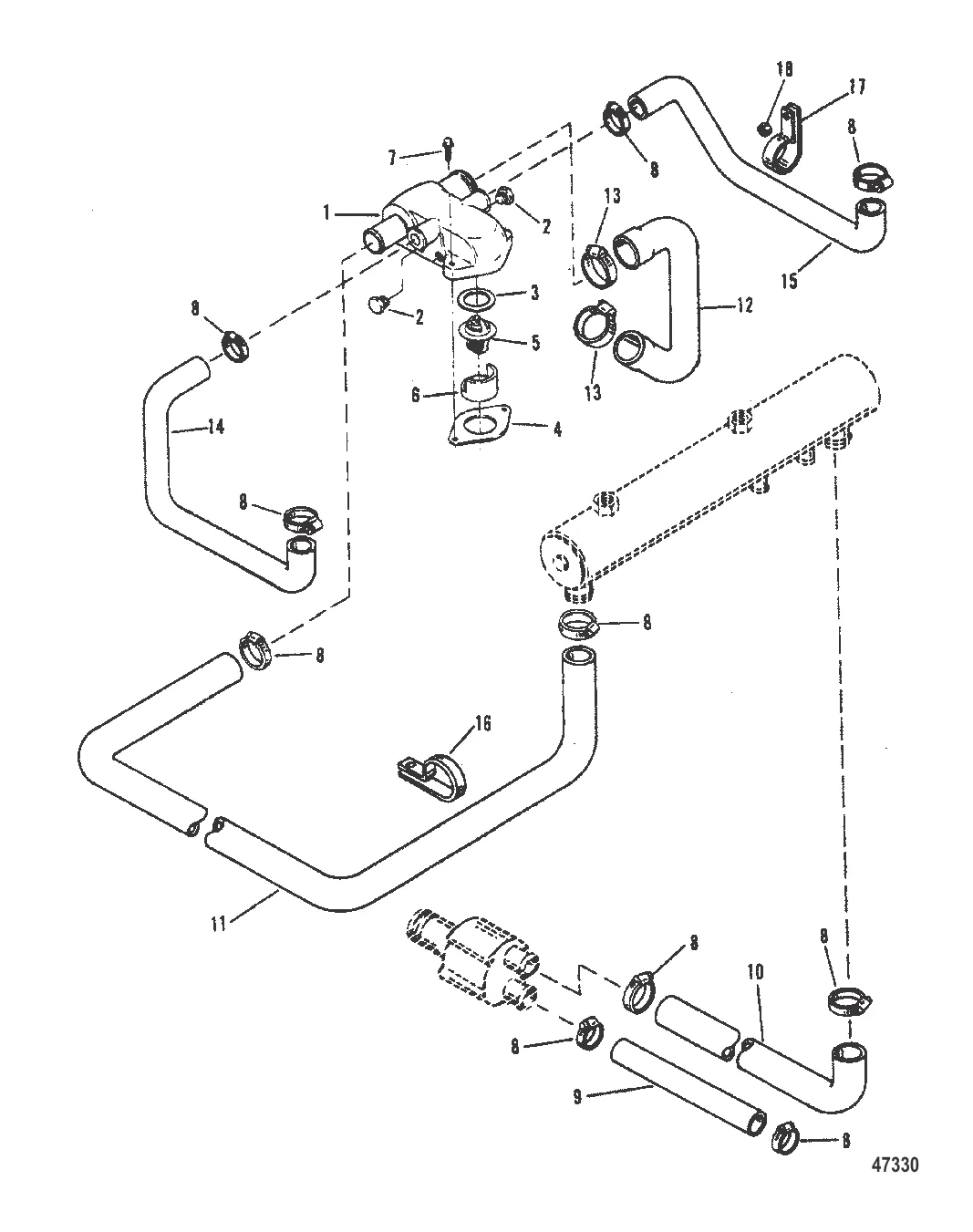 КОРПУС ТЕРМОСТАТА (СТАНДАРТНАЯ СИСТЕМА ОХЛАЖДЕНИЯ)
