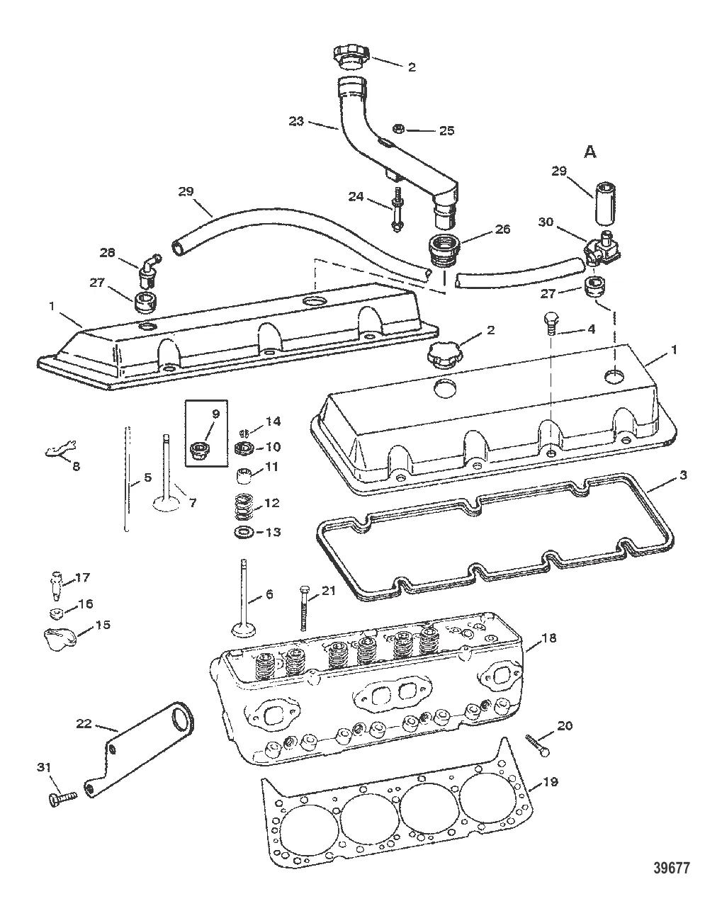 ГОЛОВКА ЦИЛИНДРА И КРЫШКА КОРОМЫСЛА