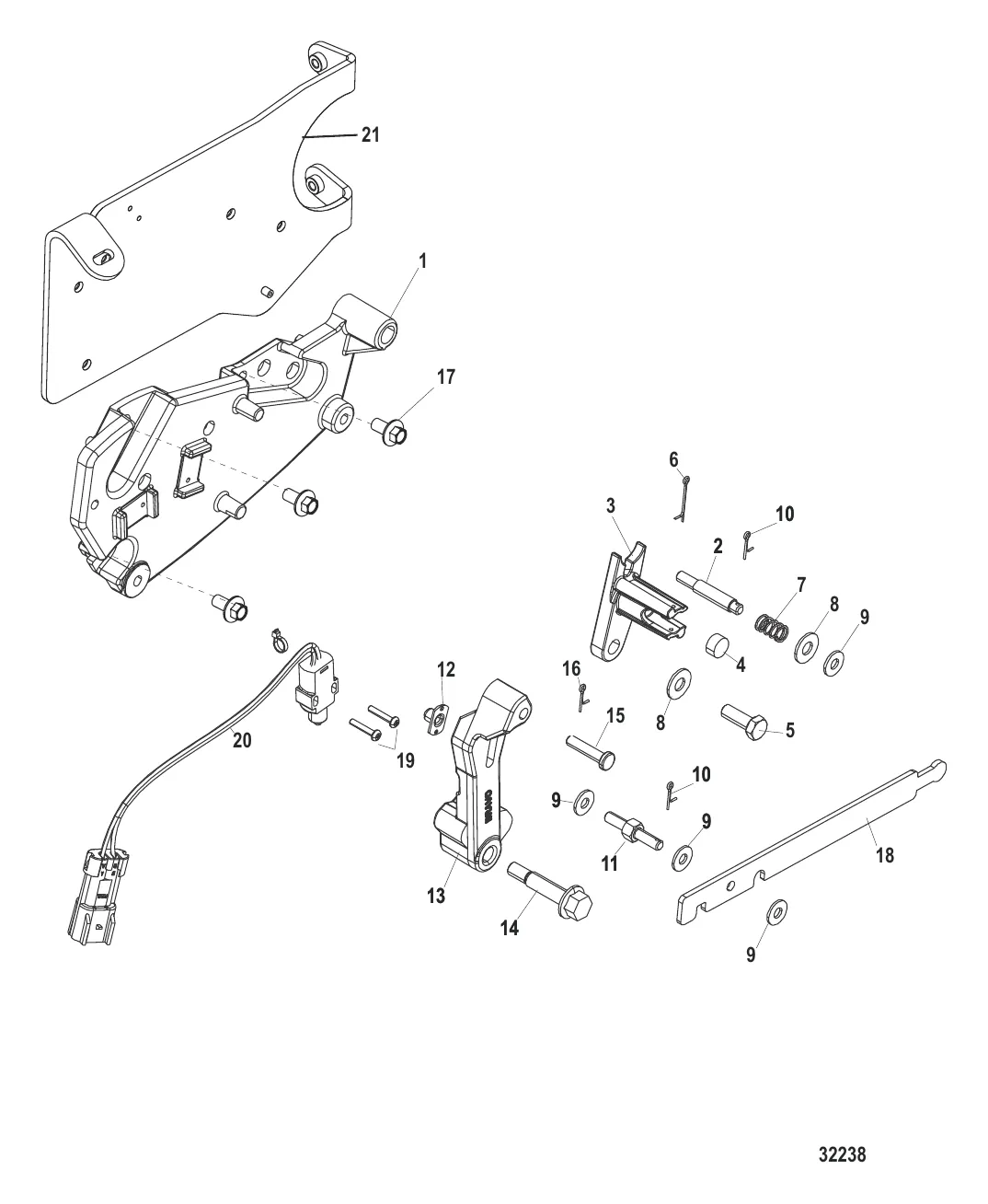 Кронштейн переключения передач Механическое переключение реверса