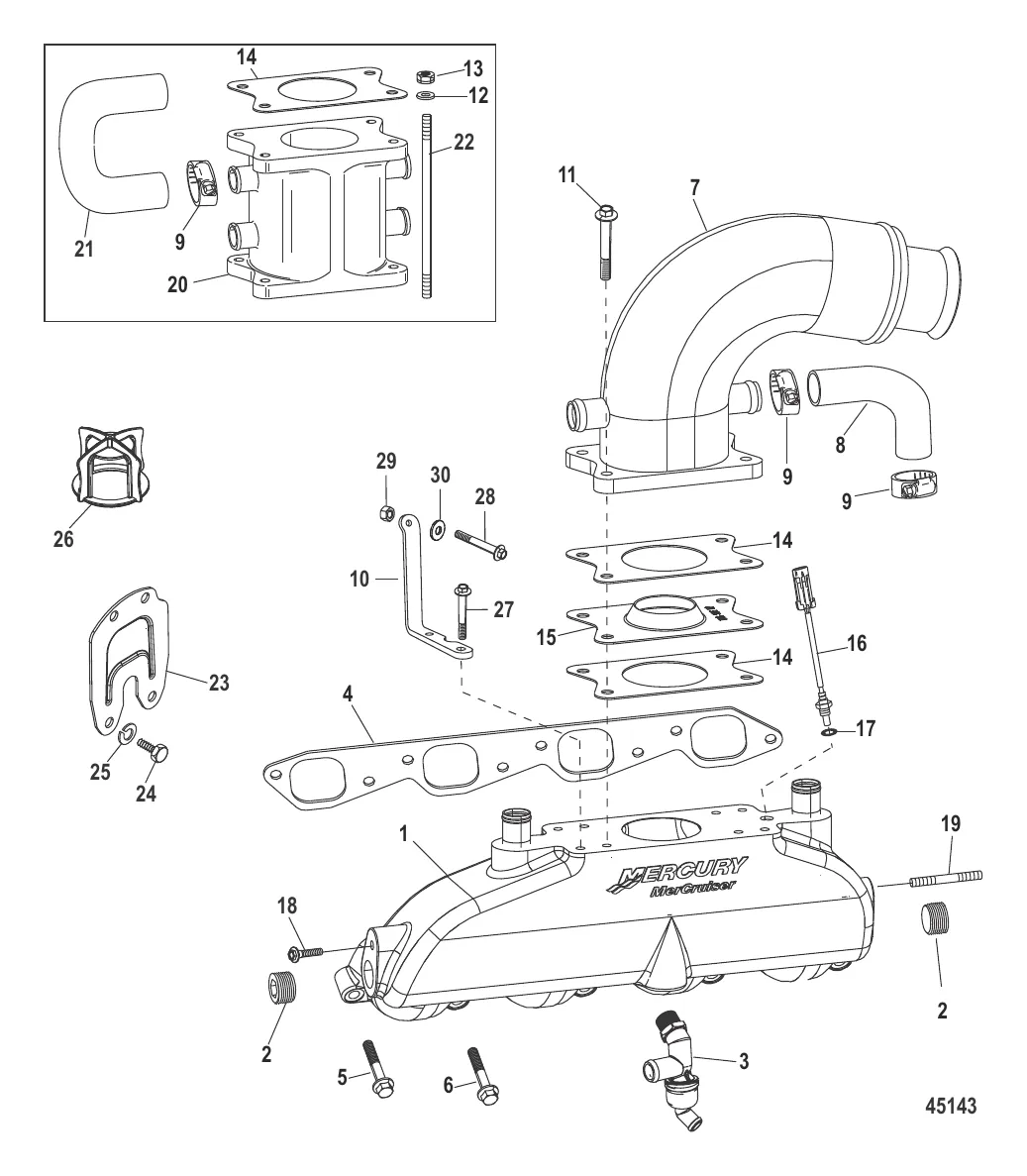 Выхлопной коллектор Коленчатый патрубок и подъемный патрубок